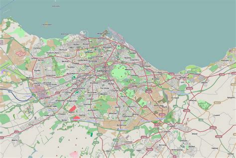 Large road map of Edinburgh city | Edinburgh | United Kingdom | Europe ...