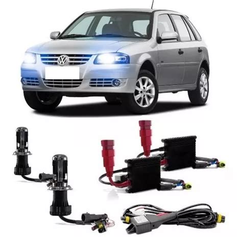 Kit Bi Xenon Vw Gol G4 06 10 Farol Baixo E Alto H4 3 8000k