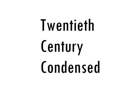 Twentieth Century Condensed Font Free Font Download