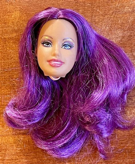 Barbie Doll Head Only Summer Purple Hair Gorgeous Face Ebay