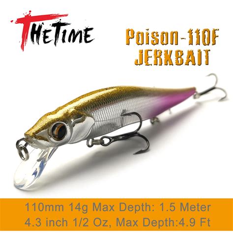 Thetime Ps F G Jerkbait Flotante Lento Minnow Wobblers Pesca