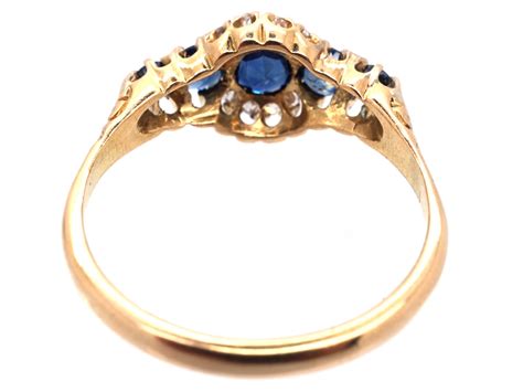 Edwardian 18ct Gold Five Stone Sapphire And Diamond Ring 142o The