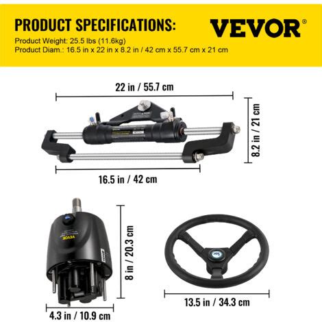 Vevor Hydraulisches Au Enbord Lenkset Ps Hydraulisches Lenkset