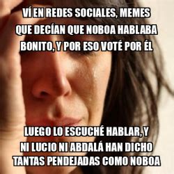 Meme Problems Ví en redes sociales memes que decían que Noboa