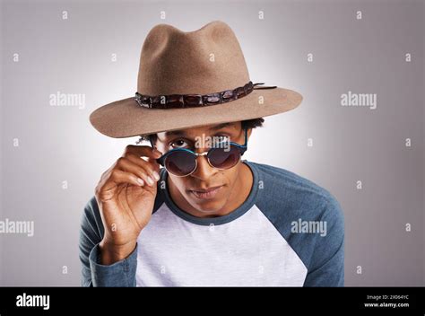 Black Man Hat Or Glasses In Vacation Fashion Or Portrait Of