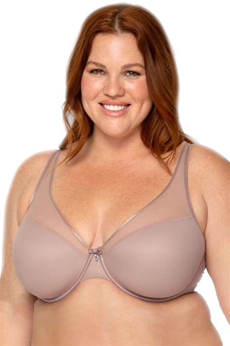 Curvy Couture Sheer Mesh Push Up Bra 1310