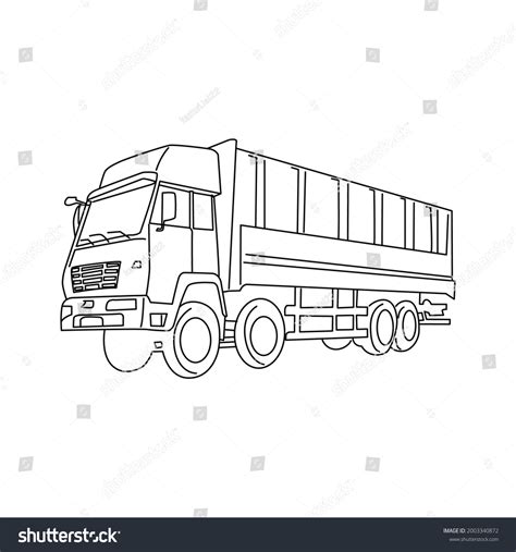 Truck Line Drawing Clip Art Stock Vector (Royalty Free) 2003340872 ...