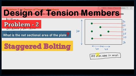 Problem 2 Design Of Tension Members Net Sectional Area Of Staggered