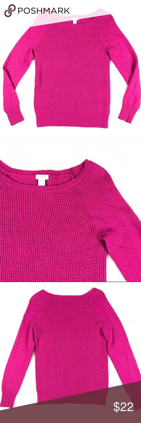 J Crew Factory Dark Pink Waffle Crewneck Sweater S Sweaters Jcrew