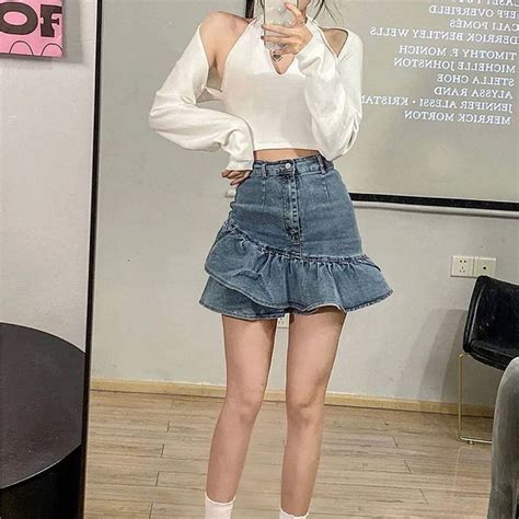 A Line Short Skirt Slim Fit Denim Skirts Fashion Jean Skirt Girls Ebay