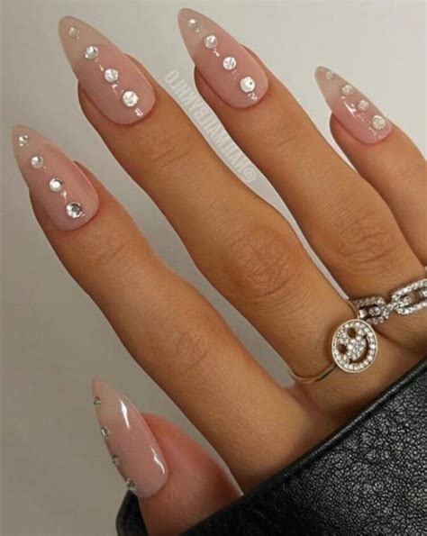 Geometric Gem Nail Art Nude Nail Designs Bridesmaids Nails Nail Jewels