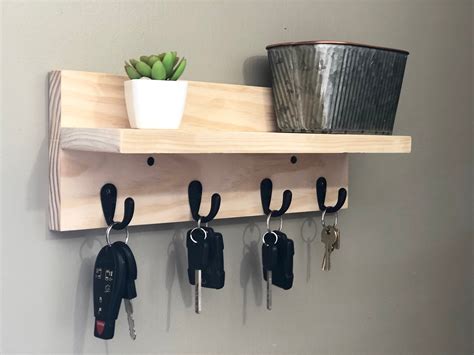 Entryway Organizer Shelf Key Holder Key Rack Housewarming Etsy