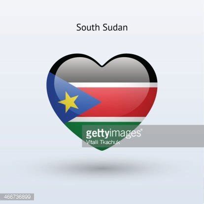 Love South Sudan Symbol Heart Flag Icon Stock Clipart Royalty Free