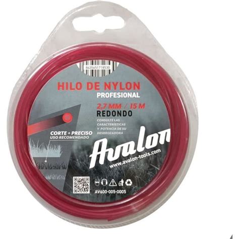 Fil Rond en Nylon Universel pour débroussailleuse et Tondeuse 2 7 mm x