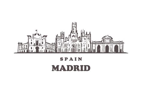 Premium Vector Madrid Cityscape Spain