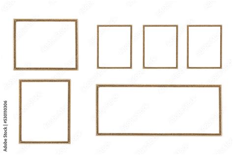 Foto De Marcos Dorado De Diferentes Formatos Sobre Un Fondo Blanco Liso