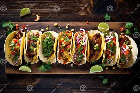 Chili Taco Sauce Tomato Mexican Fresh Meal Pepper Food Vegetable Generative Ai Stock