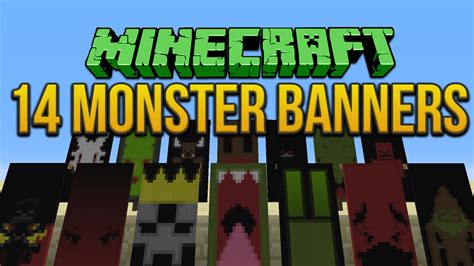 Minecraft 14 Monsters Banners Tutorial Youtube