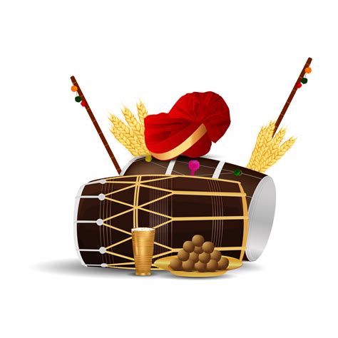 Happy Baisakhi Design With Illustration Png