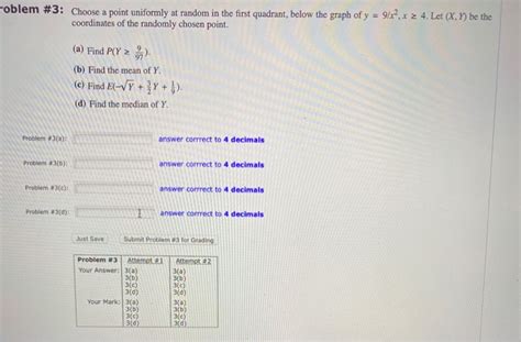 Solved Roblem 3 Choose A Point Uniformly At Random In The Chegg