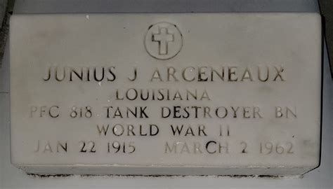 Junius Joseph Arceneaux 1915 1962 Find A Grave Memorial