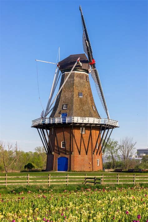 Historic Windmill at Windmill Island Gardens in Holland, Michigan Stock ...