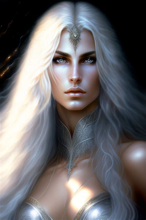 Lexica Godess With Long White Hair Art By Luis Royo Sorcerer