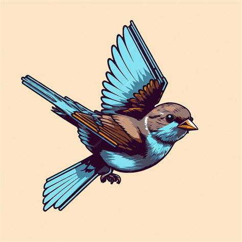 Premium Vector Sparrow Bird Logo Design Mascot Illustration Badges