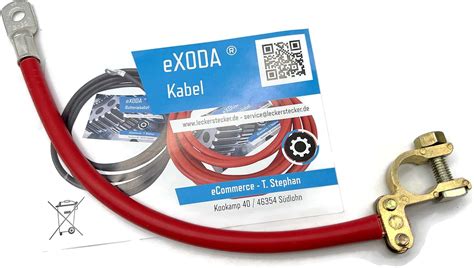 Exoda Batteriekabel Plus Polklemme Plus Mm Cm M Rot Mit