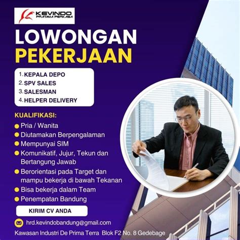 Loker Terbaru Di PT Kevindo Pratama Perkasa 2024 Karirglobal Id