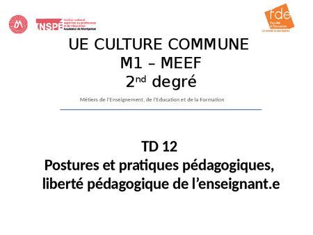 M1 MEEF UE CULTURE COMMUNE TD12 Liberté pédago Digipad by La Digitale