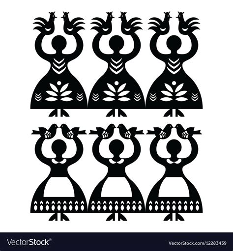 Polish Folk Art Pattern Wycinanki Kolbielskie Vector Image