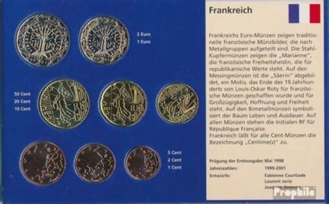 Francia Brillant Fior Di Conio Fdc Serie Di Monete Euro