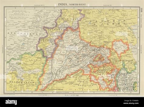 BRITISH INDIA NORTH WEST. NW Frontier Punjab Kashmir. BARTHOLOMEW 1947 old map Stock Photo - Alamy