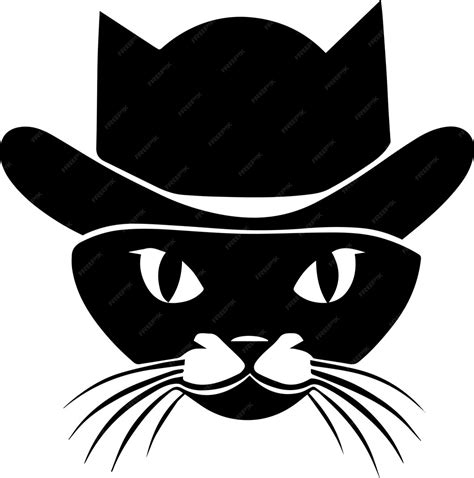 Ilustración De Silueta De Vector De Cara De Gato 16 Vector Premium