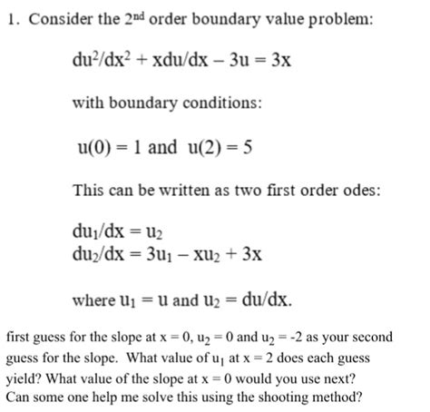 Solved Consider The 2nd Order Boundary Value Problem Chegg