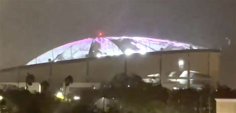 Hurricane Milton Rips Through Tampa Bay Rays Stadium Roof Leaves Trail Of Destruction And