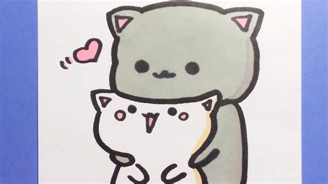 How To Draw Kawaii Cats Kittens Hugging Youtube