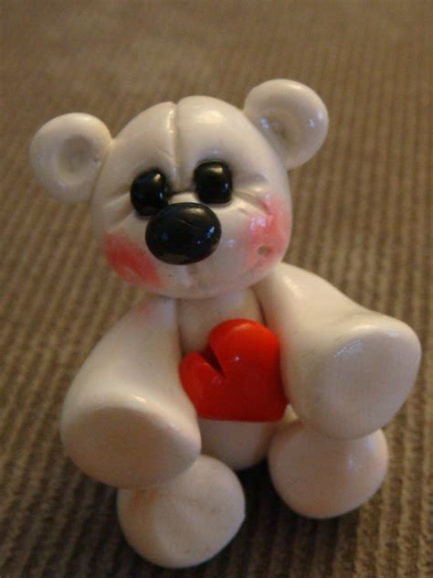 Clay Valentine Bear Sculpey Ideas Polymer Clay Ornaments Christmas