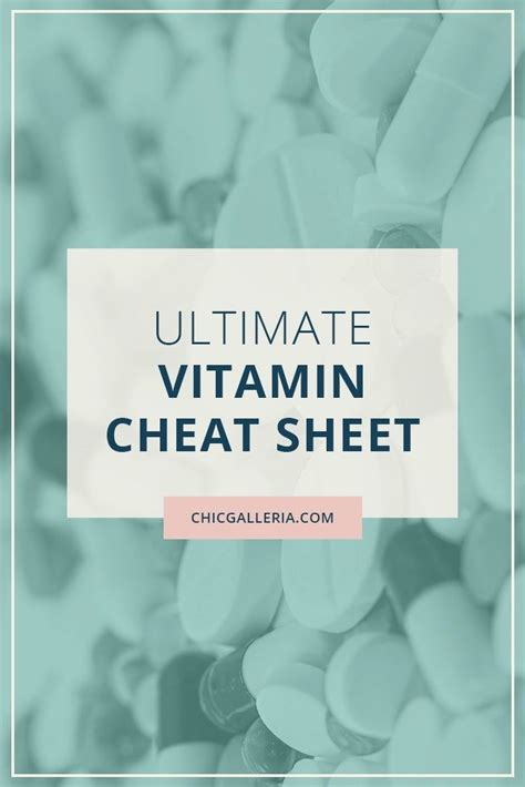 Ultimate Vitamin Cheat Sheet Vitamins And Minerals Vitamins Best