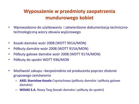 Ppt Wyposa Enie W Przedmioty Zaopatrzenia Mundurowego Kobiet