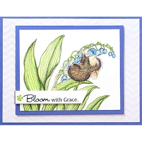 Stampendous Cling House Mouse Lily Of The Valley Rubber Stamp