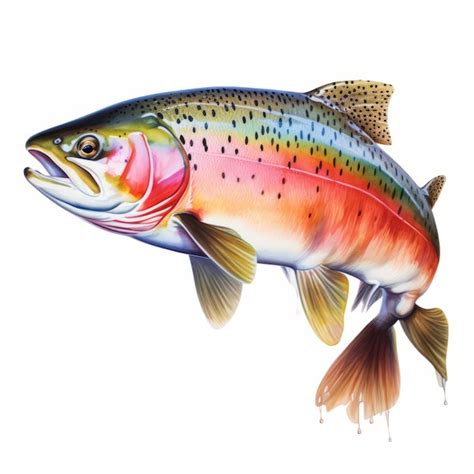 Premium Photo Realistic Rainbow Trout Drawing Vibrant Colors And