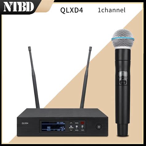 Nuevo NTBD micrófono inalámbrico profesional QLXD4 UHF micrófono de