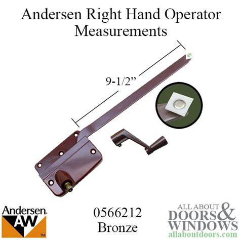 Andersen Right Hand Operator With Handle 9 1 2 Inch Arm Square Shoe