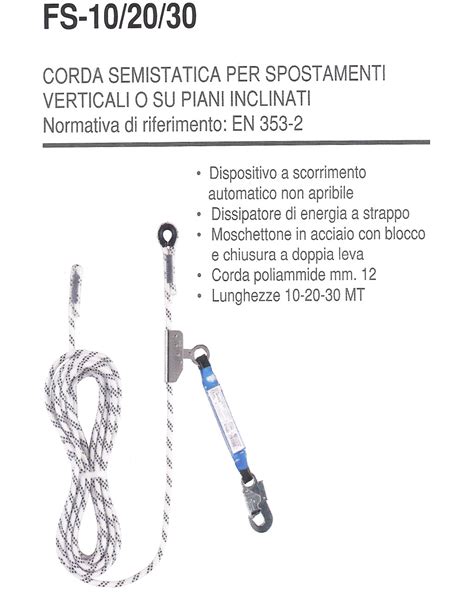 Corda Semistatica Per Spostamenti Verticali Glrponteggi