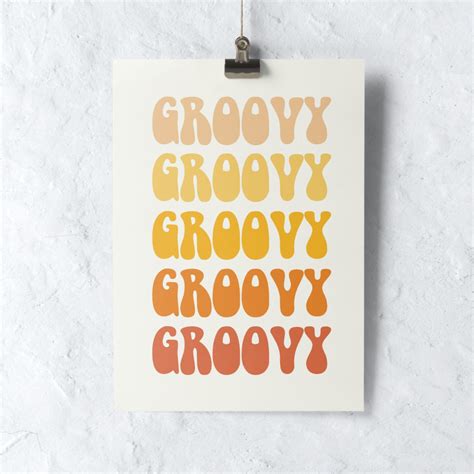 Groovy Poster S Wall Art Groovy Print Retro Poster Etsy