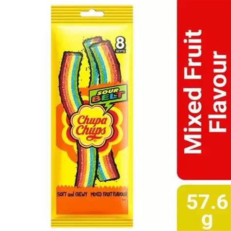 Chupa Chups Sour Belt Mixed Fruit Flavour Soft And Chewy Toffee Anyfeast India