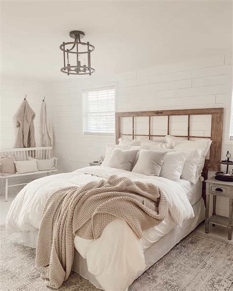 Neutral Bedroom Ideas With Farmhouse Door Headboard Soul Lane