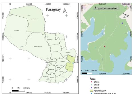 Mapa del Paraguay Ubicación de la Reserva Natural Tati Yupi y las